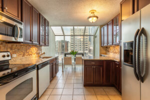 luxury condominium kitchen/dining view